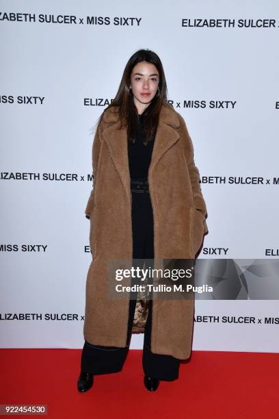 Valentina Scambia attends ELIZABETH SULCER X MISS SIXTY on February 21, 2018 in Milan, Italy.