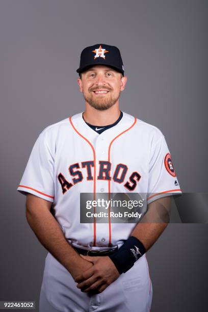 Tim Federowicz of the Houston Astros poses during Photo Day on Wednesday, February 21, 2018 at the Ballpark of the Palm Beaches in West Palm Beach,...