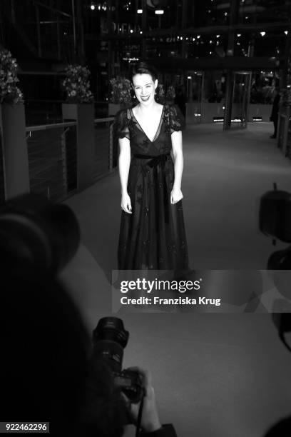 Claire Foy attends the 'Unsane' premiere during the 68th Berlinale International Film Festival Berlin at Berlinale Palast on February 21, 2018 in...