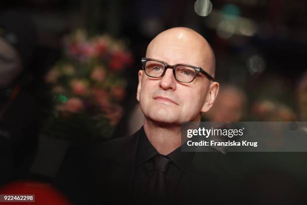 Steven Soderbergh attends the 'Unsane' premiere during the 68th Berlinale International Film Festival Berlin at Berlinale Palast on February 21, 2018...