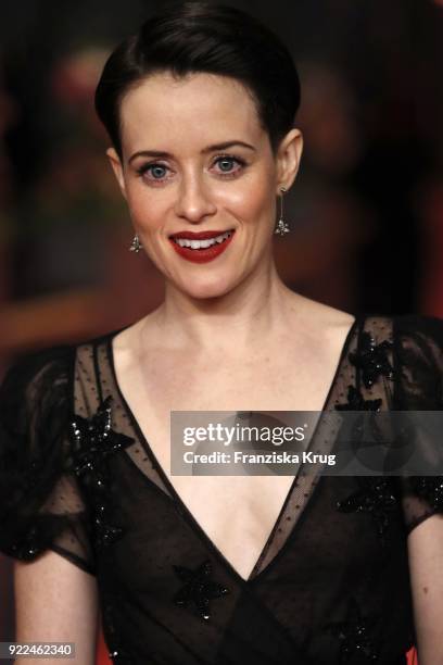Claire Foy attends the 'Unsane' premiere during the 68th Berlinale International Film Festival Berlin at Berlinale Palast on February 21, 2018 in...