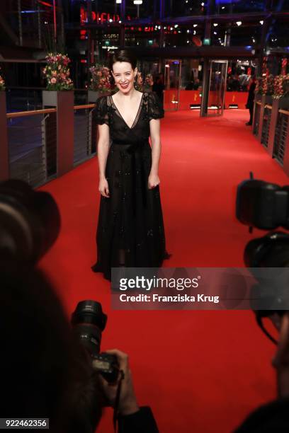 Claire Foy attends the 'Unsane' premiere during the 68th Berlinale International Film Festival Berlin at Berlinale Palast on February 21, 2018 in...