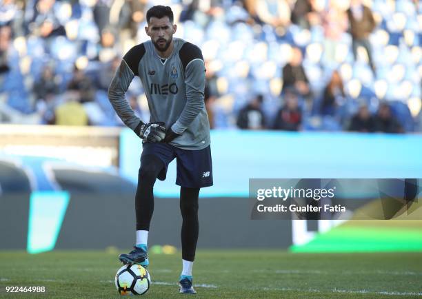 Porto goalkeeper Vana Alves from Brazil in action during the warm up before the start of the Primeira Liga match between GD Estoril Praia and FC...