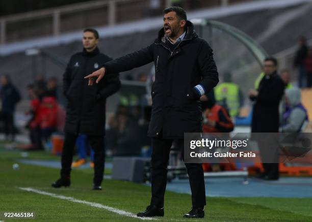 Porto head coach Sergio Conceicao from Portugal in action during the Primeira Liga match between GD Estoril Praia and FC Porto at Estadio Antonio...