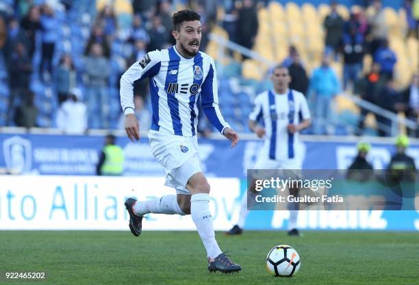 Porto defender Alex Telles from Brazil in action during the Primeira Liga match between GD Estoril Praia and FC Porto at Estadio Antonio Coimbra da...