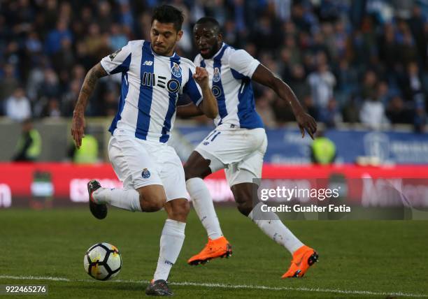 Porto forward Jesus Corona from Mexico in action during the Primeira Liga match between GD Estoril Praia and FC Porto at Estadio Antonio Coimbra da...