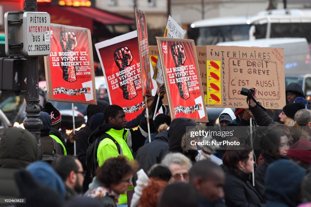 Immigration Law Protest March in Paris