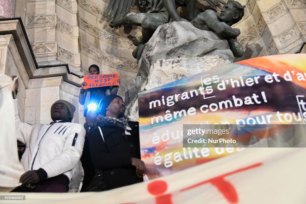 Immigration Law Protest March in Paris