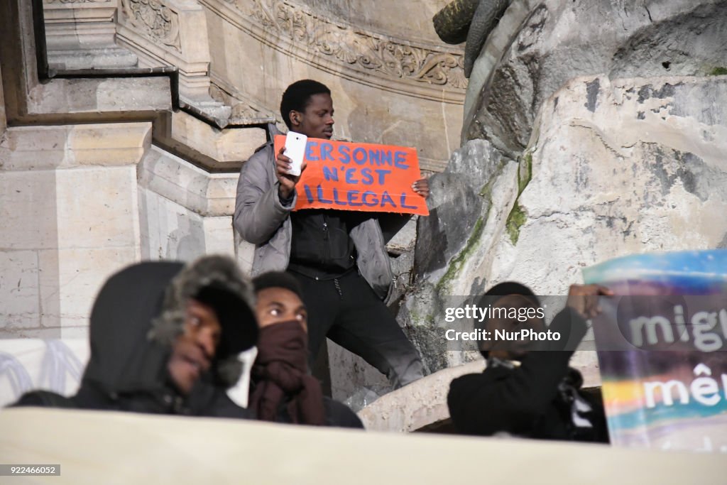 Immigration Law Protest March in Paris