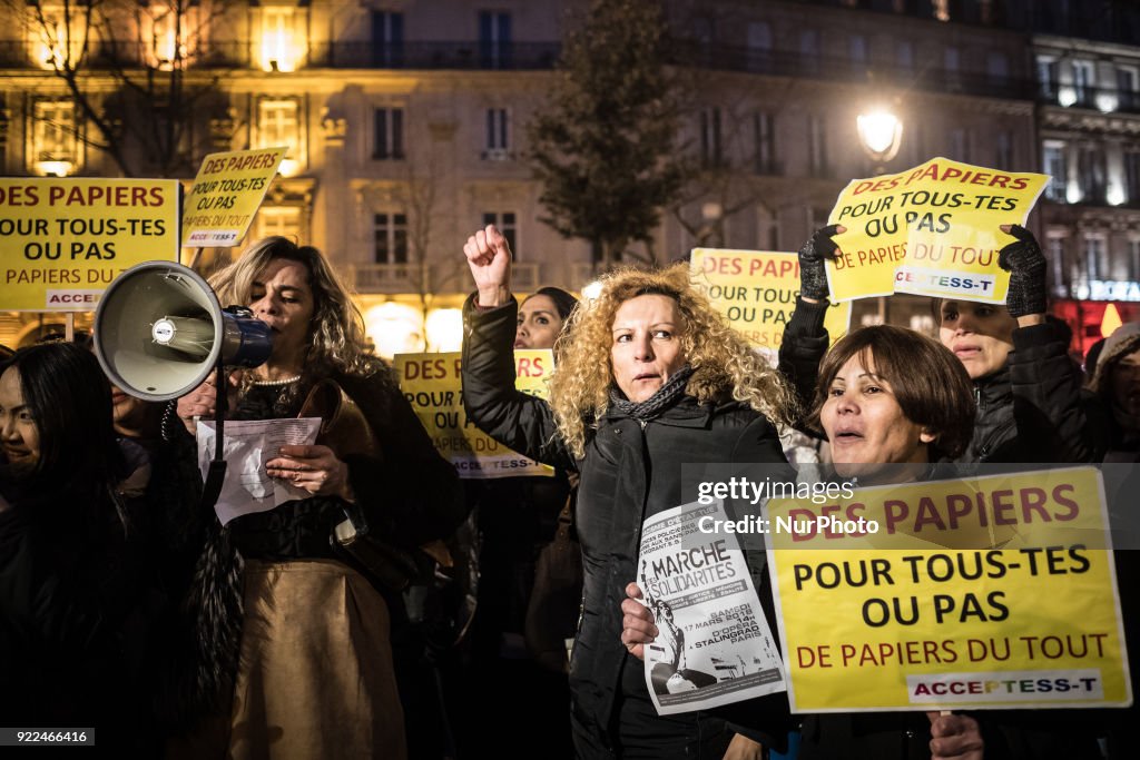 Immigration Law Protest March in Paris