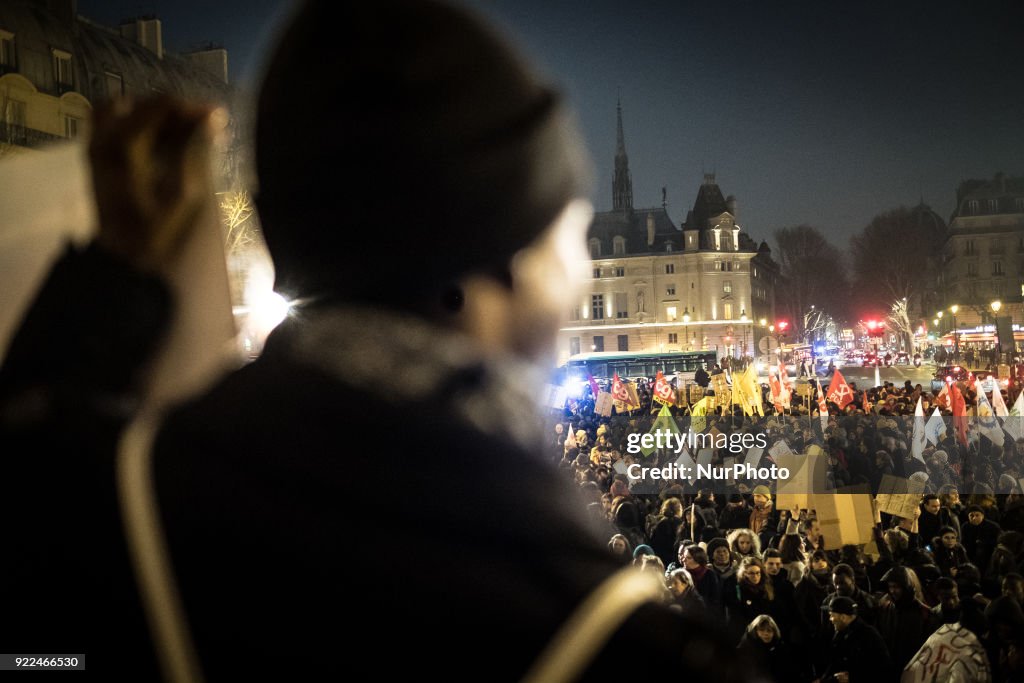 Immigration Law Protest March in Paris