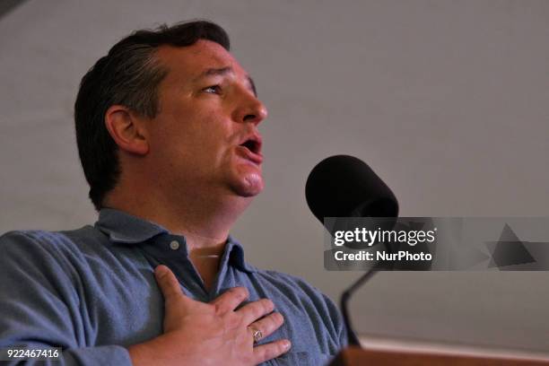 Senator Ted Cruz rallies for a change in the renewable fuel standard during a visit of the bankrupt refinery of Philadelphia Energy Solutions, in...