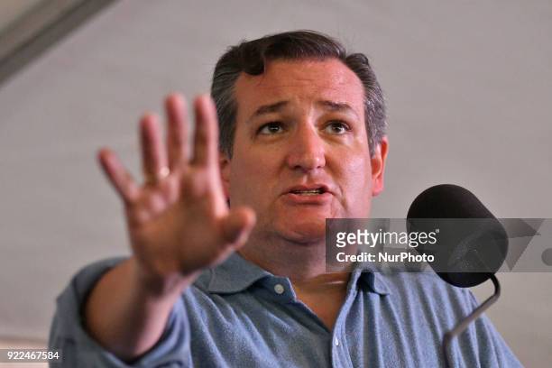 Senator Ted Cruz rallies for a change in the renewable fuel standard during a visit of the bankrupt refinery of Philadelphia Energy Solutions, in...