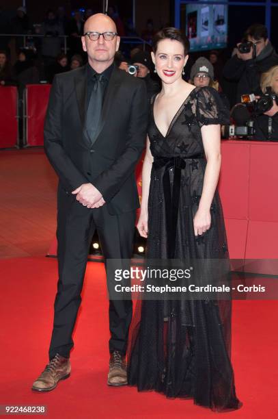 Director Steven Soderbergh and actress Claire Foy attend the 'Unsane' premiere during the 68th Berlinale International Film Festival Berlin at...