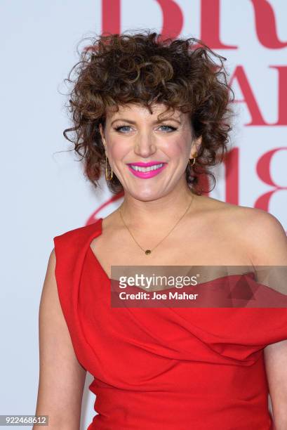 Annie Mac attends The BRIT Awards 2018 held at The O2 Arena on February 21, 2018 in London, England.