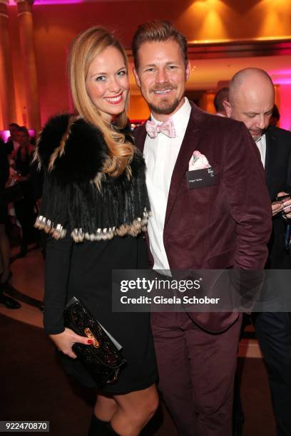 Gregor Teicher and Stephanie Schlayer during the 15th Best Brands Award 2018 on February 21, 2018 at Hotel Bayerischer Hof in Munich, Germany.