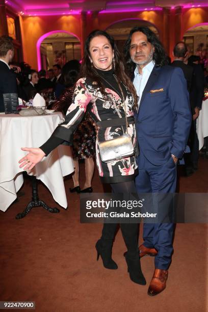 Christine Neubauer and her boyfriend Jose Campos during the 15th Best Brands Award 2018 on February 21, 2018 at Hotel Bayerischer Hof in Munich,...