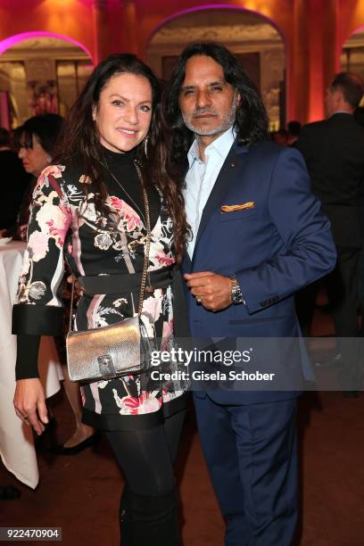 Christine Neubauer and her boyfriend Jose Campos during the 15th Best Brands Award 2018 on February 21, 2018 at Hotel Bayerischer Hof in Munich,...