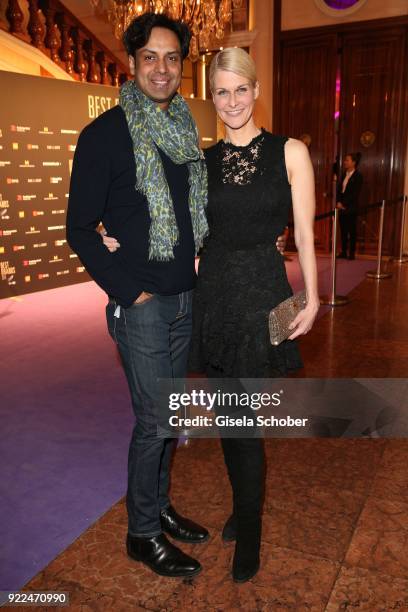 Natascha Gruen and her boyfriend Param Multani during the 15th Best Brands Award 2018 on February 21, 2018 at Hotel Bayerischer Hof in Munich,...