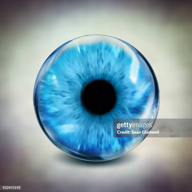 glass blue eye - retina stock pictures, royalty-free photos & images