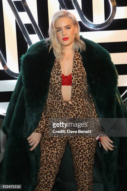Anne-Marie attends the Brits Awards 2018 After Party hosted by Warner Music Group, Ciroc and British GQ at Freemasons Hall on February 21, 2018 in...