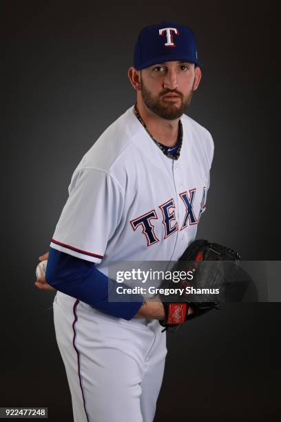 Jonathon Niese of the Texas Rangers poses during Texas Rangers Photo Day at the Surprise Stadium training facility on February 21, 2018 in Surprise,...