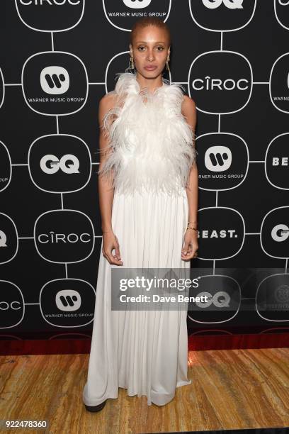 Adwoa Aboah attends the Brits Awards 2018 After Party hosted by Warner Music Group, Ciroc and British GQ at Freemasons Hall on February 21, 2018 in...