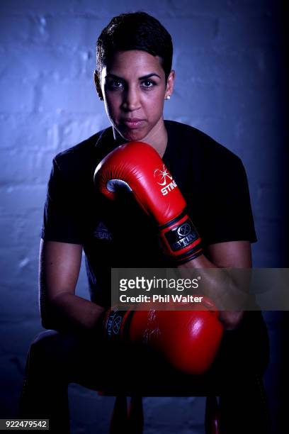 Alexis Pritchard poses for a portrait during the New Zealand Commonwealth Games Boxing Team Announcement at Wreck Room on February 22, 2018 in...
