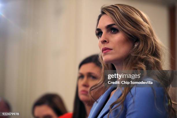 White House Communications Director Hope Hicks attends a listening session hosted by U.S. President Donald Trump with student survivors of school...