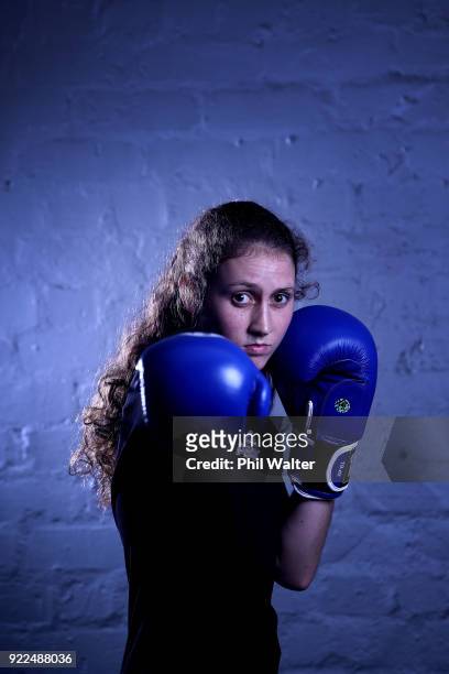 Tasmyn Benny poses for a portrait during the New Zealand Commonwealth Games Boxing Team Announcement at Wreck Room on February 22, 2018 in Auckland,...