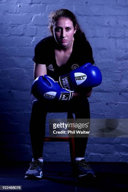 Tasmyn Benny poses for a portrait during the New Zealand Commonwealth Games Boxing Team Announcement at Wreck Room on February 22, 2018 in Auckland,...