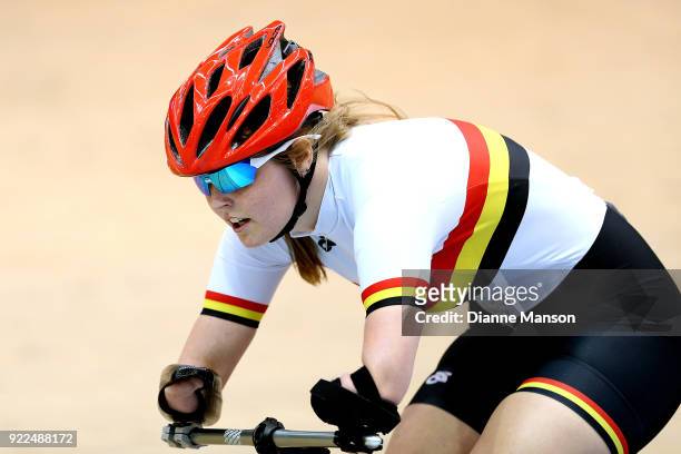 Nikita Howarth of Waikato Bay of Plenty competes in the Para-cyclist Women C1-5 3000m IP during the New Zealand Track Cycling Championships on...