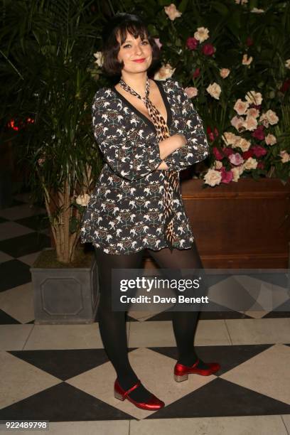 Gizzi Erskine attends the Universal Music BRIT Awards After-Party 2018 hosted by Soho House and Bacardi at The Ned on February 21, 2018 in London,...