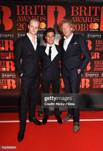Mitch Evans and Marius Borg H¿iby Crown Princess of Norway's Son attend The BRIT Awards 2018 after-party, hosted by Tempus magazine, at The...