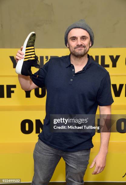 Entrepreneur and Internet personality Gary Vaynerchuk attends a pop-up release event for the GaryVee 001 "Crushing It!" Gen K Limited Edition...