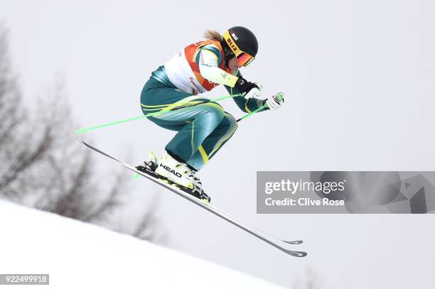 Sami Kennedy-Sim of Australia competes during the Freestyle Skiing Ladies' Ski Cross Seeding on day thirteen of the PyeongChang 2018 Winter Olympic...