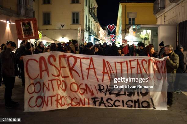 Anti-racist demonstration of social centers and militants of the left on occasion of the visit of Matteo Salvini, premier candidate for the Northern...