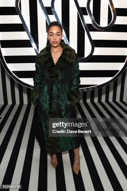 Jorja Smith attends the Brits Awards 2018 After Party hosted by Warner Music Group, Ciroc and British GQ at Freemasons Hall on February 21, 2018 in...