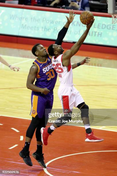 Marquis Teague of the Memphis Hustle shoots the ball against the Northern Arizona Suns during an NBA G-League game on February 21, 2018 at Landers...