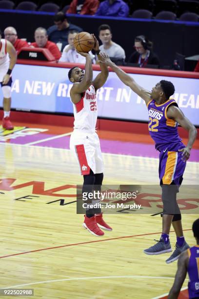 Marquis Teague of the Memphis Hustle shoots the ball against the Northern Arizona Suns during an NBA G-League game on February 21, 2018 at Landers...