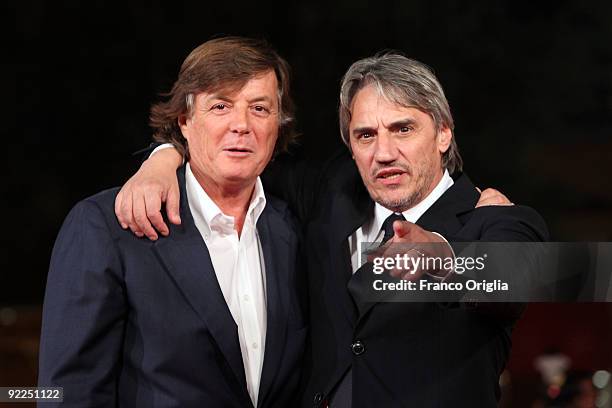 Former tennis player Adriano Panatta and director Mimmo Calopresti attend the "La Maglietta Rossa" Premiere during Day 8 of the 4th International...