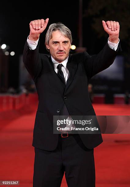 Director Mimmo Calopresti attends the "La Maglietta Rossa" Premiere during Day 8 of the 4th International Rome Film Festival held at the Auditorium...