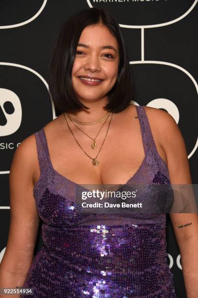 Naomi Shimada attends the Brits Awards 2018 After Party hosted by Warner Music Group, Ciroc and British GQ at Freemasons Hall on February 21, 2018 in...