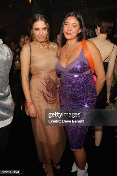 Naomi Shimada and Amber Le Bon attend the Brits Awards 2018 After Party hosted by Warner Music Group, Ciroc and British GQ at Freemasons Hall on...
