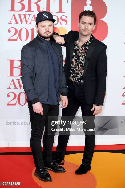 Royal Blood attend The BRIT Awards 2018 held at The O2 Arena on February 21, 2018 in London, England.