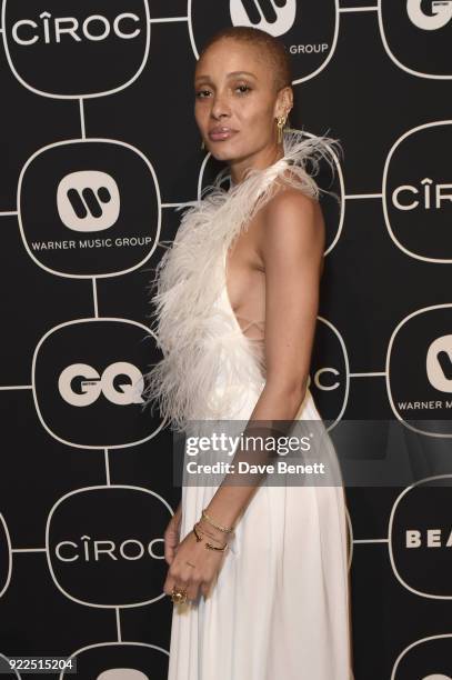 Adwoa Aboah attends the Warner Music & CIROC BRIT Awards 2018 after-party at Freemasons Hall on February 21, 2018 in London, England.