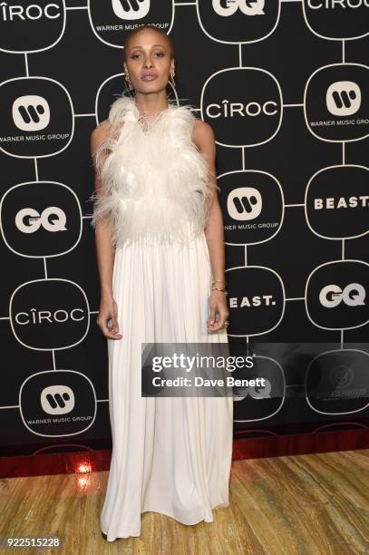 Adwoa Aboah attends the Warner Music & CIROC BRIT Awards 2018 after-party at Freemasons Hall on February 21, 2018 in London, England.