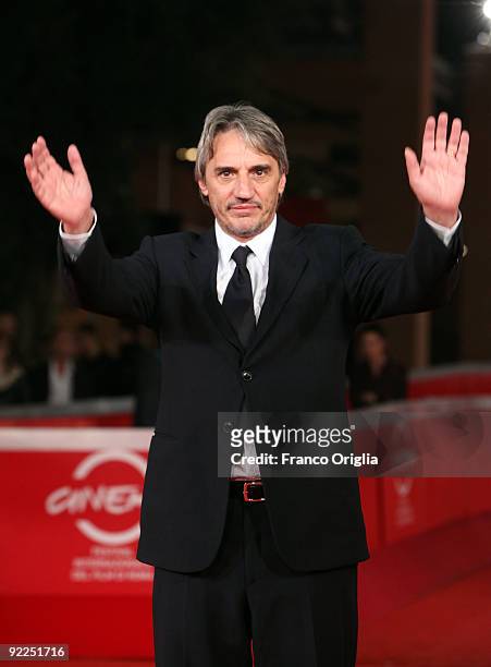 Director Mimmo Calopresti attends the "La Maglietta Rossa" Premiere during Day 8 of the 4th International Rome Film Festival held at the Auditorium...