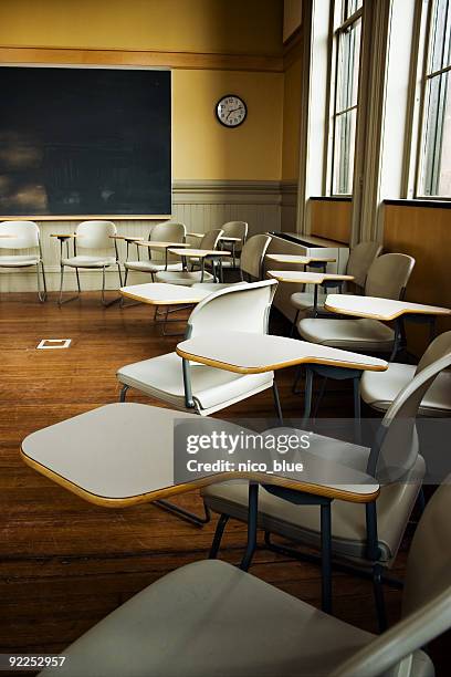 empty - classroom wide angle stock pictures, royalty-free photos & images