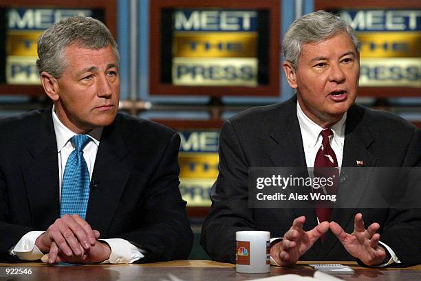 Senator Chuck Hagel and U.S. Senator Bob Graham discuss various topics including the Middle East, National Security and the war on terrorism on NBC's...